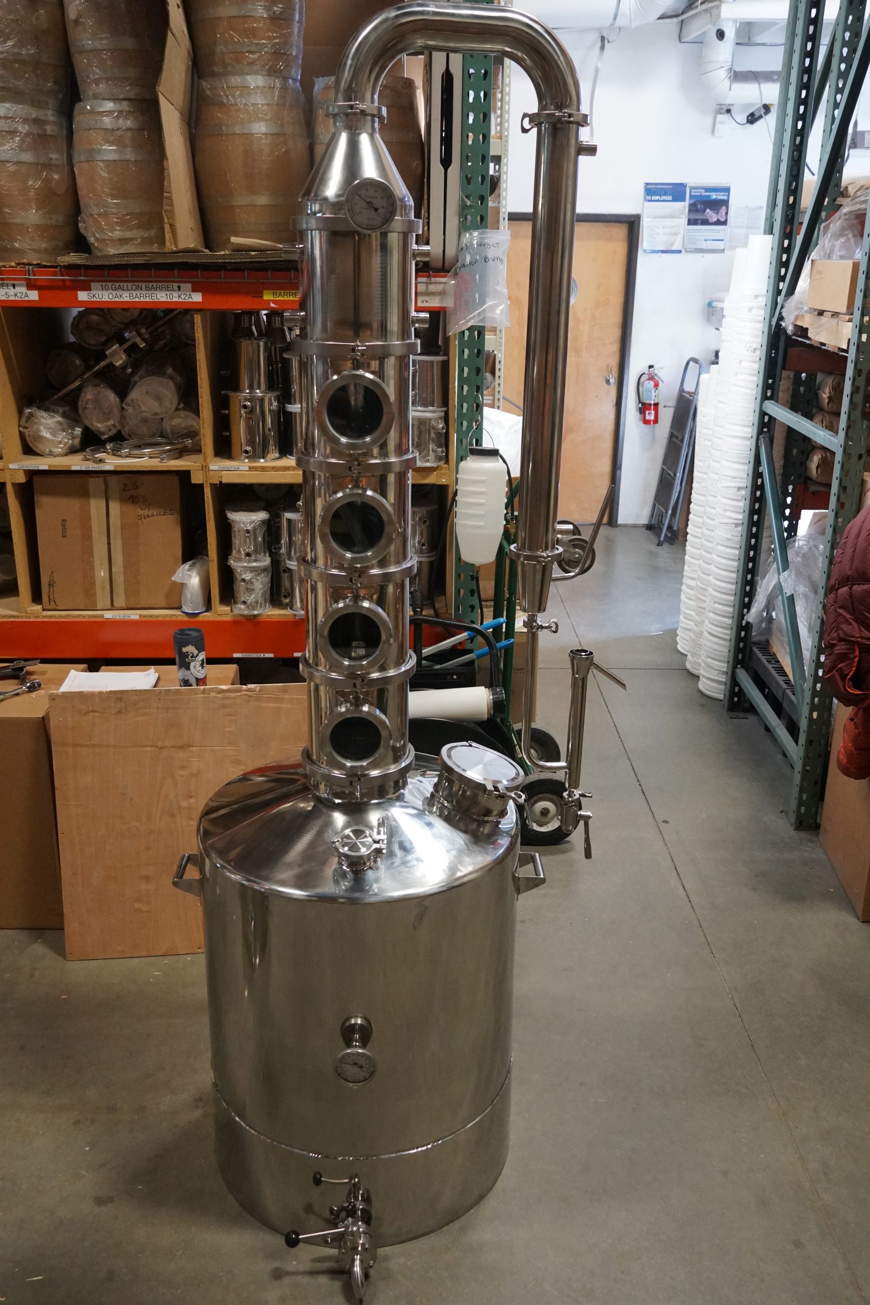 53 Gallon Stainless 8 Inch Diameter Mile Hi Flute 4 Sections and 3" Condenser Lines - FREE SHIPPING
