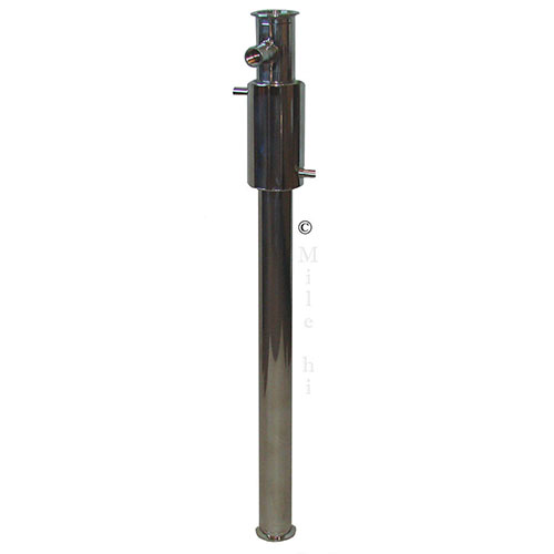 Column Extension with Reflux and Thermometer Port. Includes Clamp and Gasket