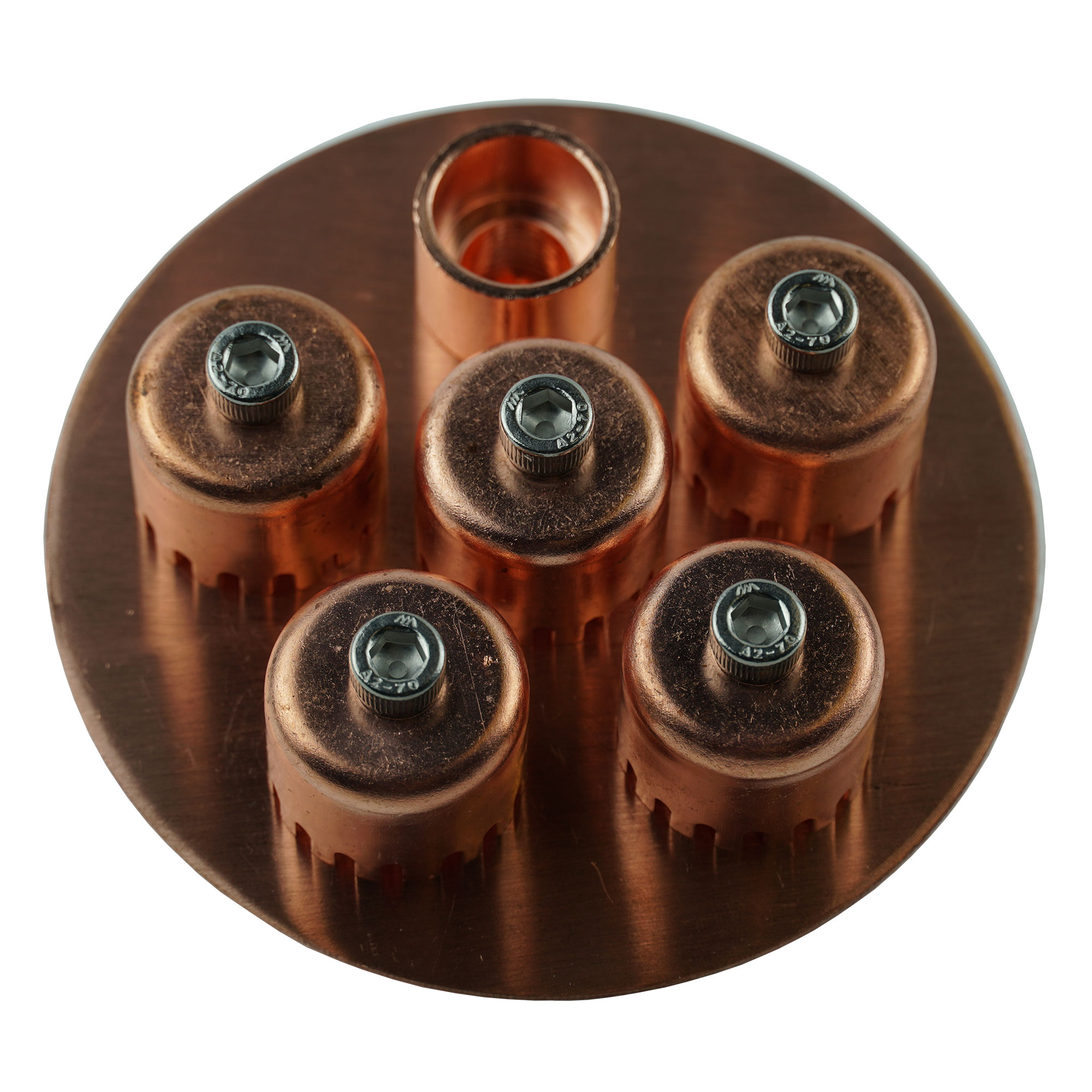 4 Inch Copper Bubble Cap Plate. Includes Bubble Plate Gasket