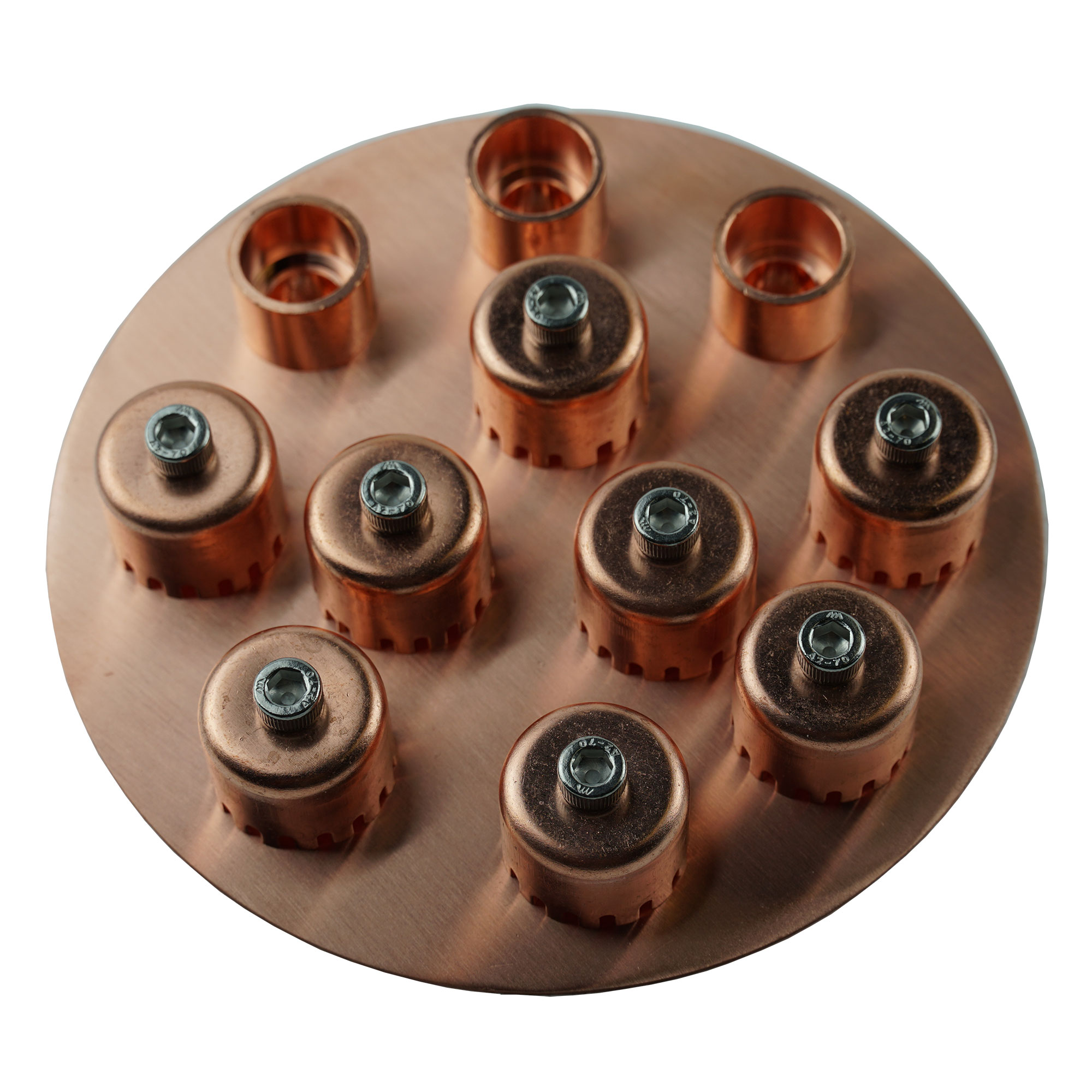 8 Inch Copper Bubble Cap Plate. Includes Bubble Plate Gasket